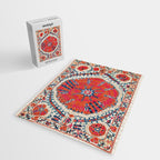 Large Medallion Suzani Bokhara Uzbekistan Embroidery Print Jigsaw Puzzle Gallery Image 2