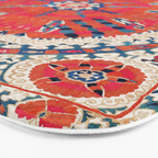 Large Medallion Suzani Bokhara Uzbekistan Embroidery Print Bath Mat Gallery Image 3