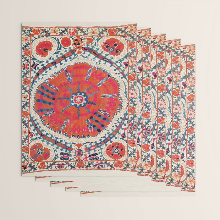 Large Medallion Suzani Bokhara Uzbekistan Embroidery Print Wrapping Paper Gallery Image 3