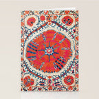 Large Medallion Suzani Bokhara Uzbekistan Embroidery Print Stationery Card Gallery Image 2