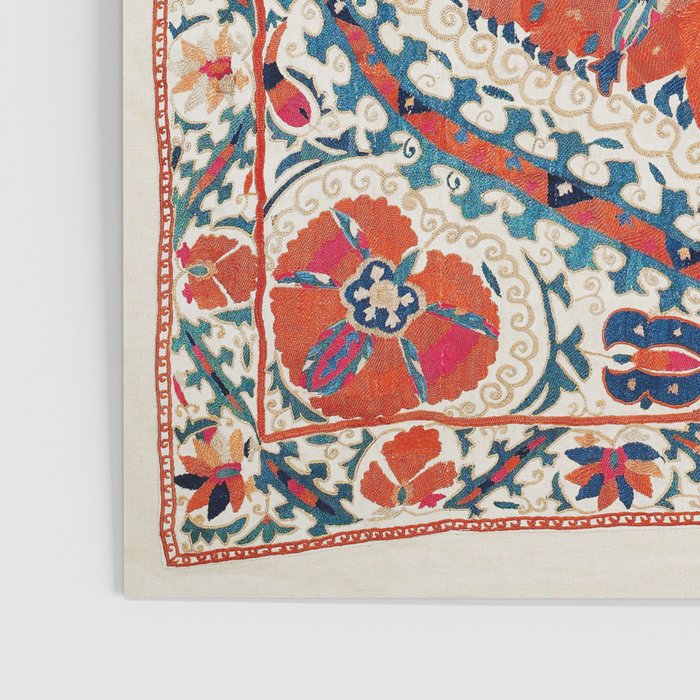 Large Medallion Suzani Bokhara Uzbekistan Embroidery Print Poster Gallery Image 3