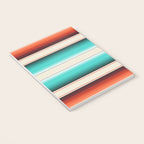 Navajo White, Turquoise and Burnt Orange Southwest Serape Blanket Stripes Notebook Gallery Image 3