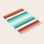Navajo White, Turquoise and Burnt Orange Southwest Serape Blanket Stripes Notebook Gallery Image 2