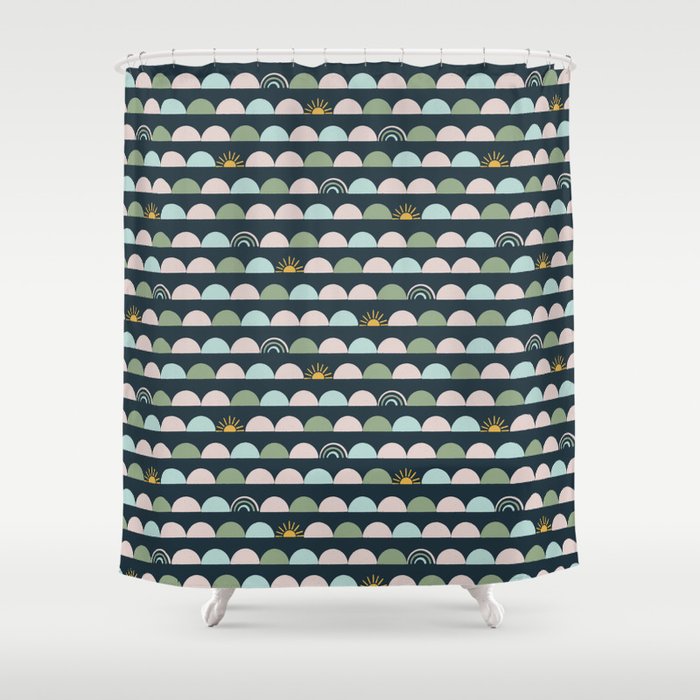Rainbow Hillside Shower Curtain Gallery Image 1
