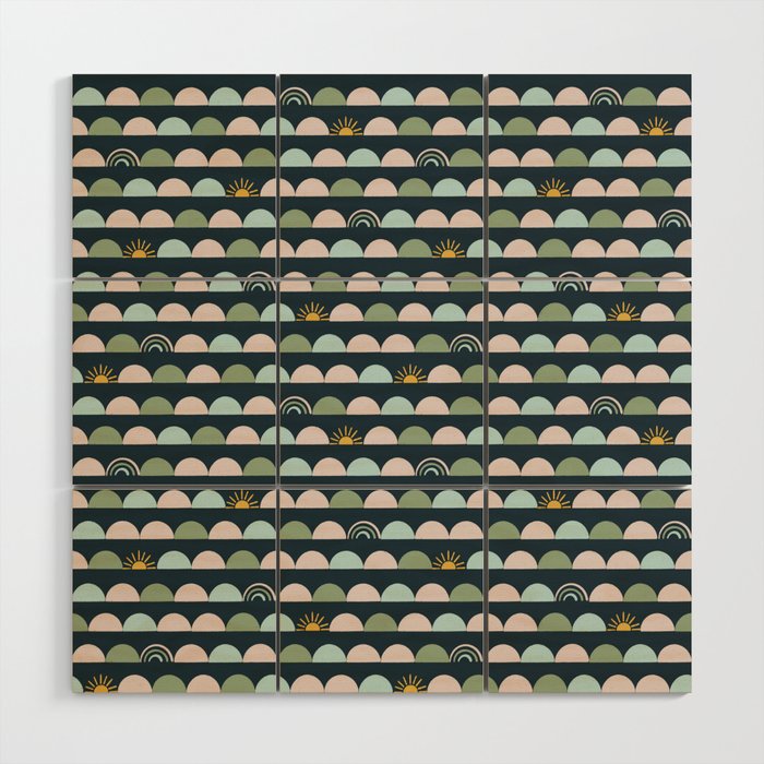 Rainbow Hillside Wood Wall Art Gallery Image 1