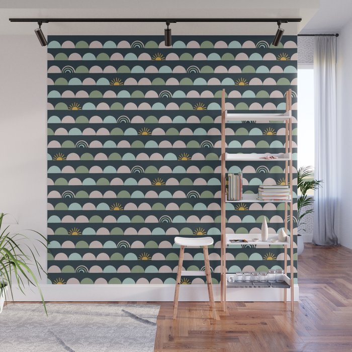 Rainbow Hillside Wall Mural Gallery Image 1