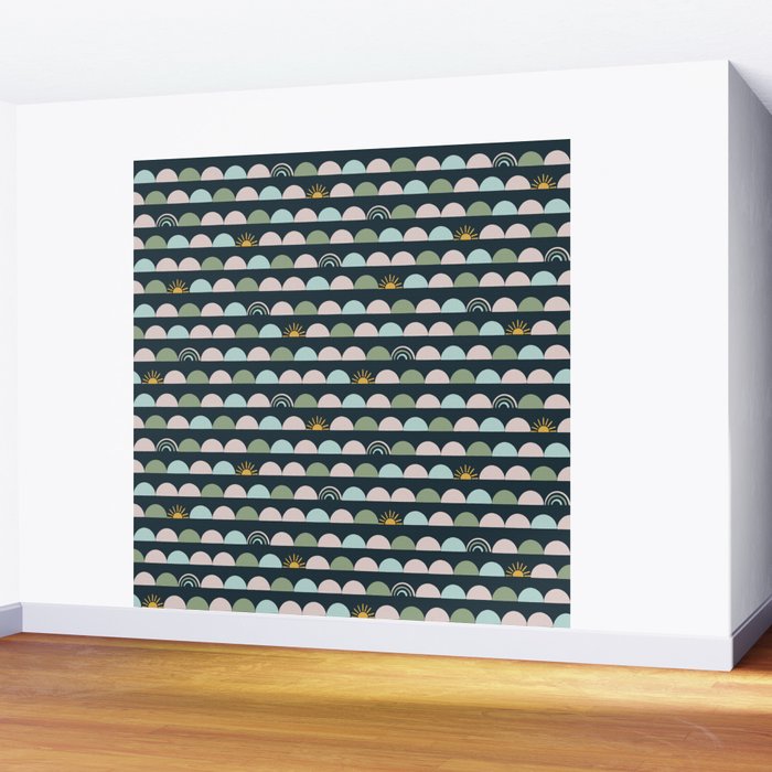 Rainbow Hillside Wall Mural Gallery Image 2