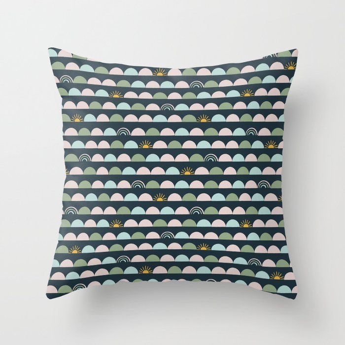Rainbow Hillside Throw Pillow Gallery Image 1