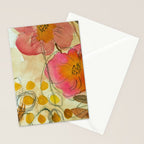 petals and circles mixed media floral watercolor abstract Stationery Card Gallery Image 2