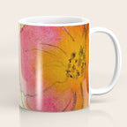 petals and circles mixed media floral watercolor abstract Coffee Mug Gallery Image 1