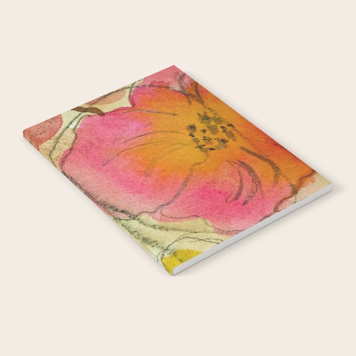 petals and circles mixed media floral watercolor abstract Notebook Gallery Image 1