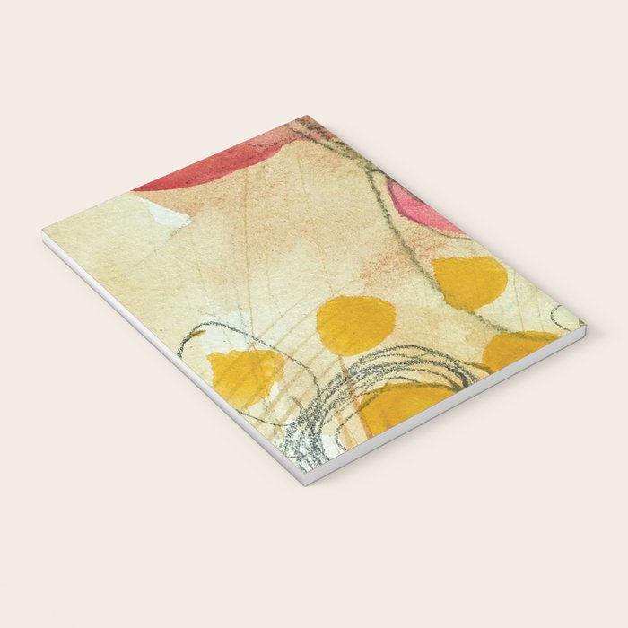 petals and circles mixed media floral watercolor abstract Notebook Gallery Image 3