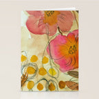 petals and circles mixed media floral watercolor abstract Stationery Card Gallery Image 2