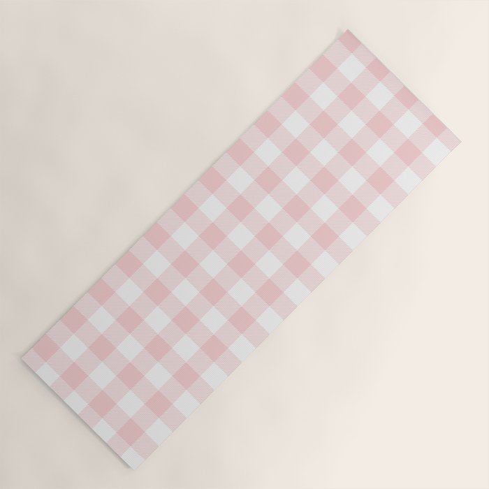 Baby Pink Buffalo Check Yoga Mat Gallery Image 1