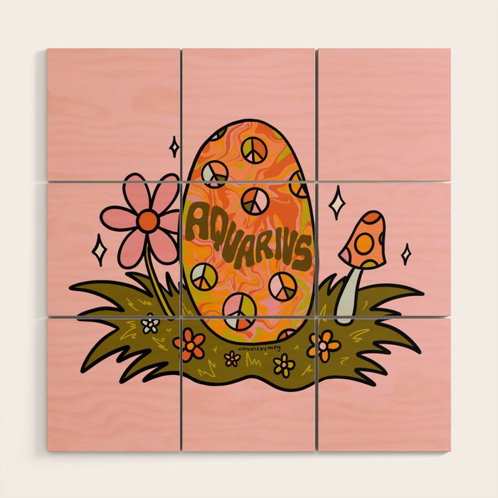 Aquarius Easter Egg Wood Wall Art Gallery Image 1