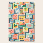 Summer travel postage stamp sticker pattern Cutting Board Gallery Image 1