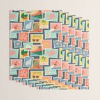 Summer travel postage stamp sticker pattern Wrapping Paper Gallery Image 3
