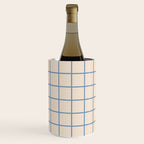 Grid Pattern Blue and Beige Wine Chiller Gallery Image 1