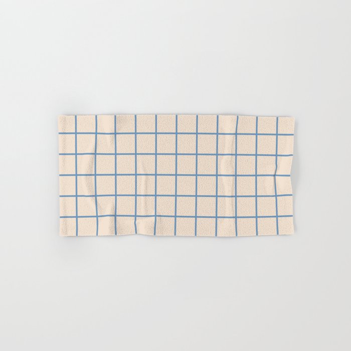 Grid Pattern Blue and Beige Towels Gallery Image 1
