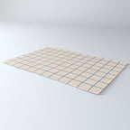Grid Pattern Blue and Beige Rug Gallery Image 3