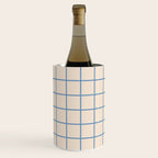 Grid Pattern Blue and Beige Wine Chiller Gallery Image 2
