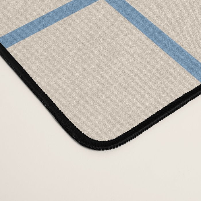 Grid Pattern Blue and Beige Desk Mat Gallery Image 4