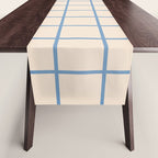 Grid Pattern Blue and Beige Table Runner Gallery Image 1