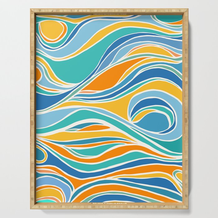 Summer Beach Abstract Serving Tray Gallery Image 1