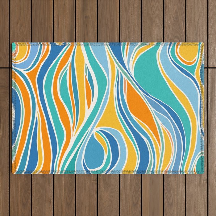 Summer Beach Abstract Outdoor Rug Gallery Image 1