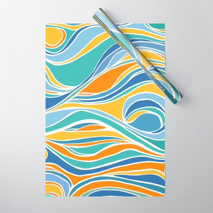 Summer Beach Abstract Wrapping Paper Gallery Image 1