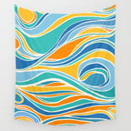 Summer Beach Abstract Wall Tapestry Gallery Image 4