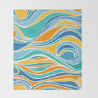Summer Beach Abstract Throw Blanket Gallery Image 2