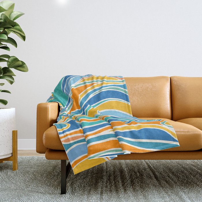 Summer Beach Abstract Throw Blanket Gallery Image 1