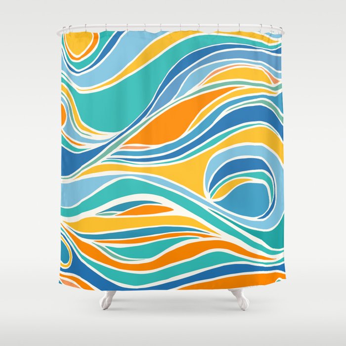 Summer Beach Abstract Shower Curtain Gallery Image 1