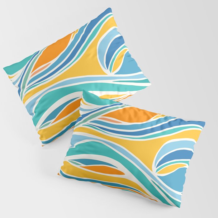 Summer Beach Abstract Pillow Sham Gallery Image 3