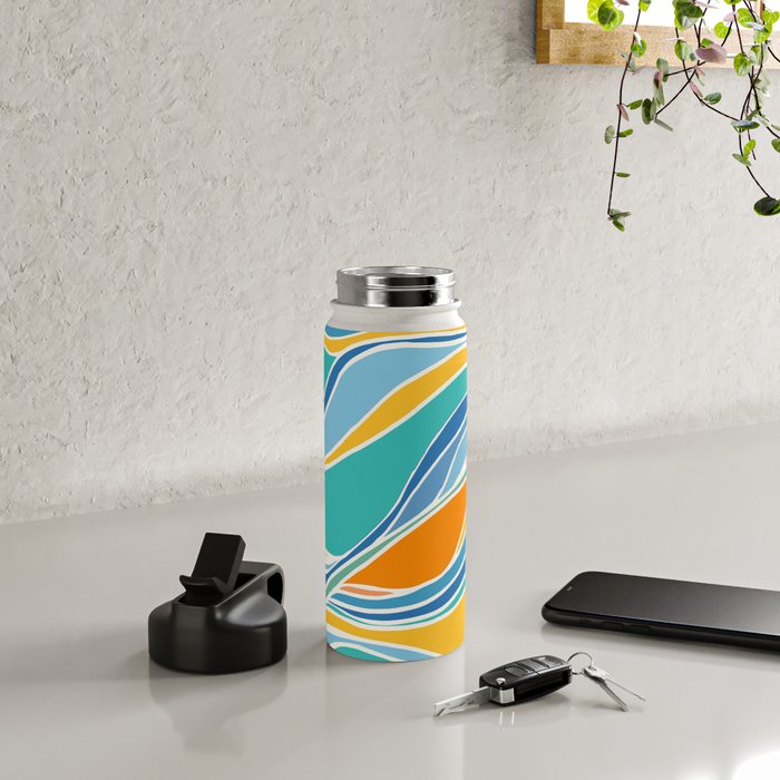 Summer Beach Abstract Water Bottle Gallery Image 4