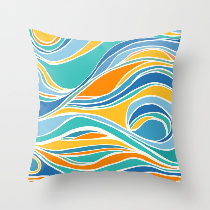 Summer Beach Abstract Throw Pillow Gallery Image 6