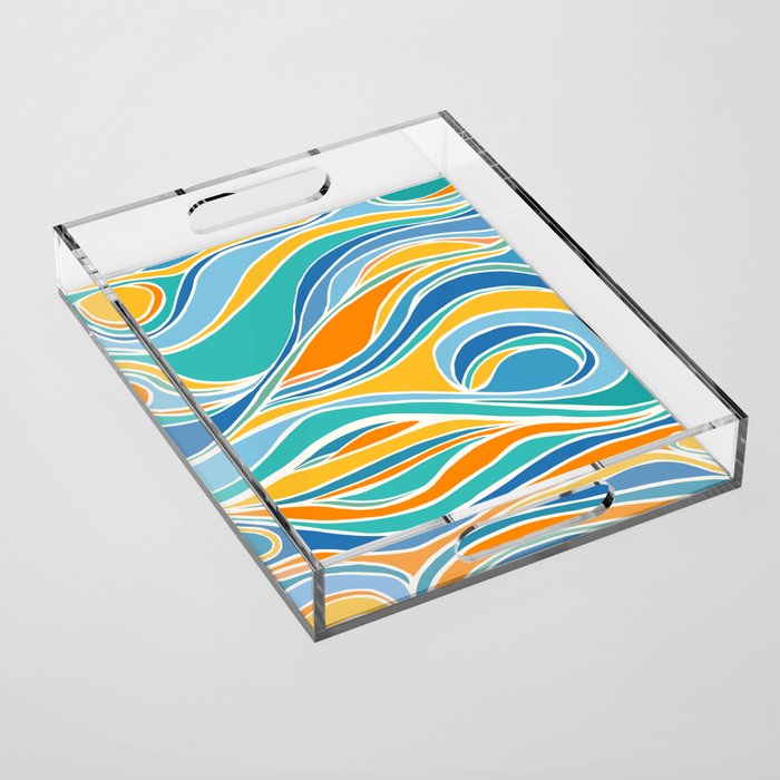 Summer Beach Abstract Acrylic Tray Gallery Image 1