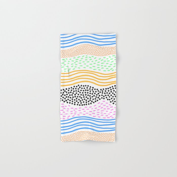Abstract hand drawn shapes doodle pattern Bath Towel Gallery Image 1