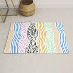Abstract hand drawn shapes doodle pattern Rug Gallery Image 1
