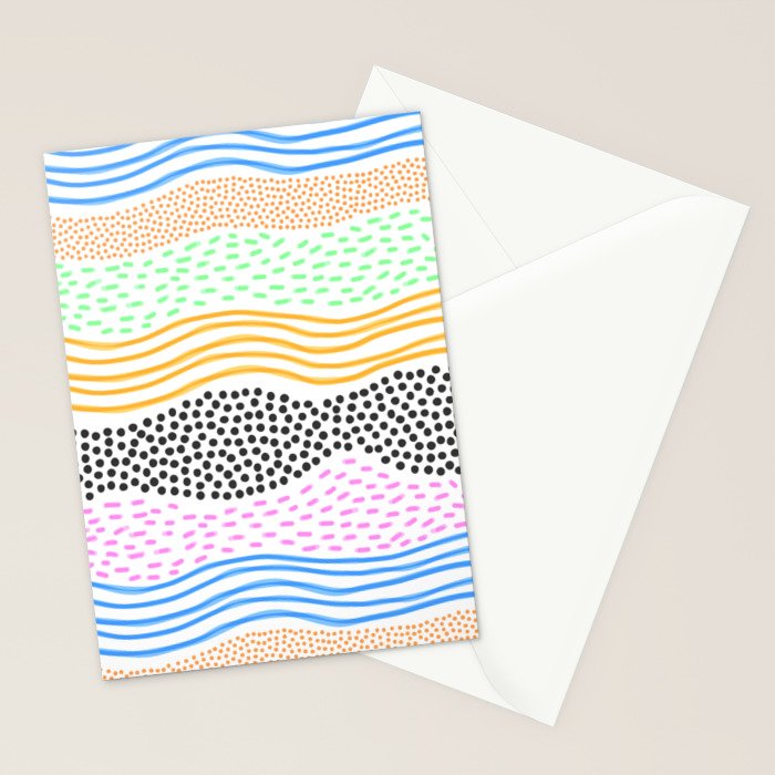Abstract hand drawn shapes doodle pattern Stationery Card Gallery Image 2