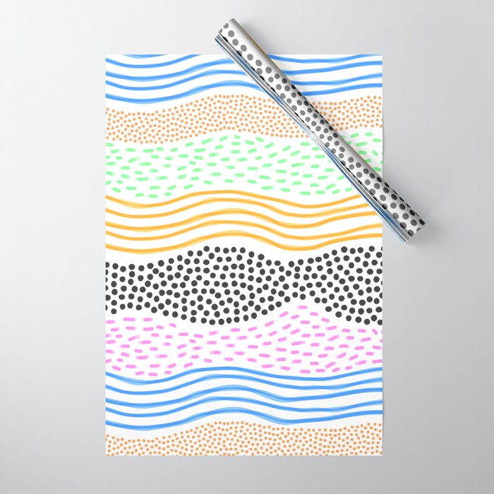 Abstract hand drawn shapes doodle pattern Wrapping Paper Gallery Image 1