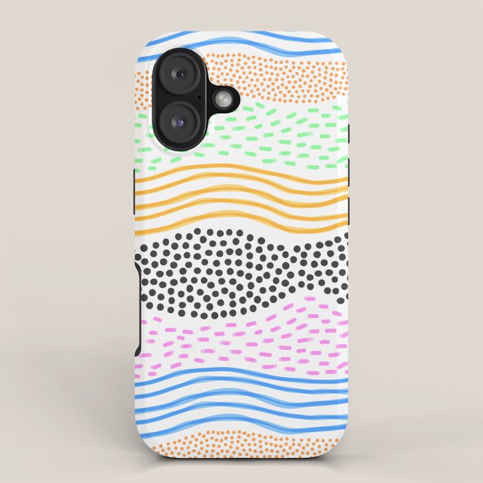 Abstract hand drawn shapes doodle pattern iPhone Case Gallery Image 1