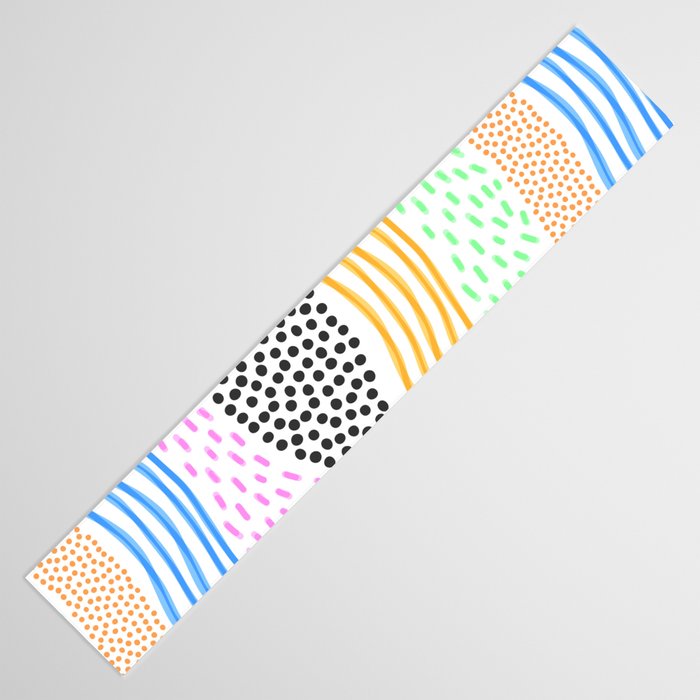 Abstract hand drawn shapes doodle pattern Table Runner Gallery Image 3
