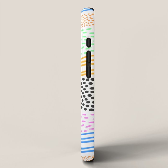Abstract hand drawn shapes doodle pattern iPhone Case Gallery Image 2