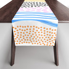 Abstract hand drawn shapes doodle pattern Table Runner Gallery Image 1