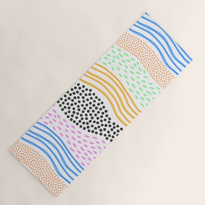 Abstract hand drawn shapes doodle pattern Yoga Mat Gallery Image 1