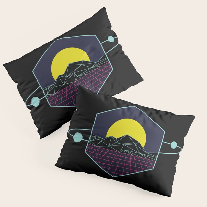 Outrun to the Sun / Spacewave / 80s Retro Pillow Sham Gallery Image 1