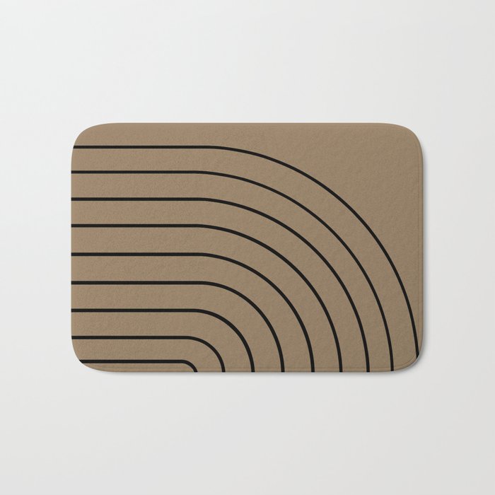 Minimal Arch XLIII Natural Tan Modern Geometric Lines Bath Mat Gallery Image 1