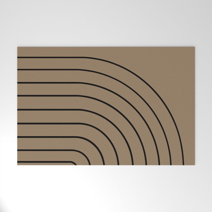 Minimal Arch XLIII Natural Tan Modern Geometric Lines Welcome Mat Gallery Image 1